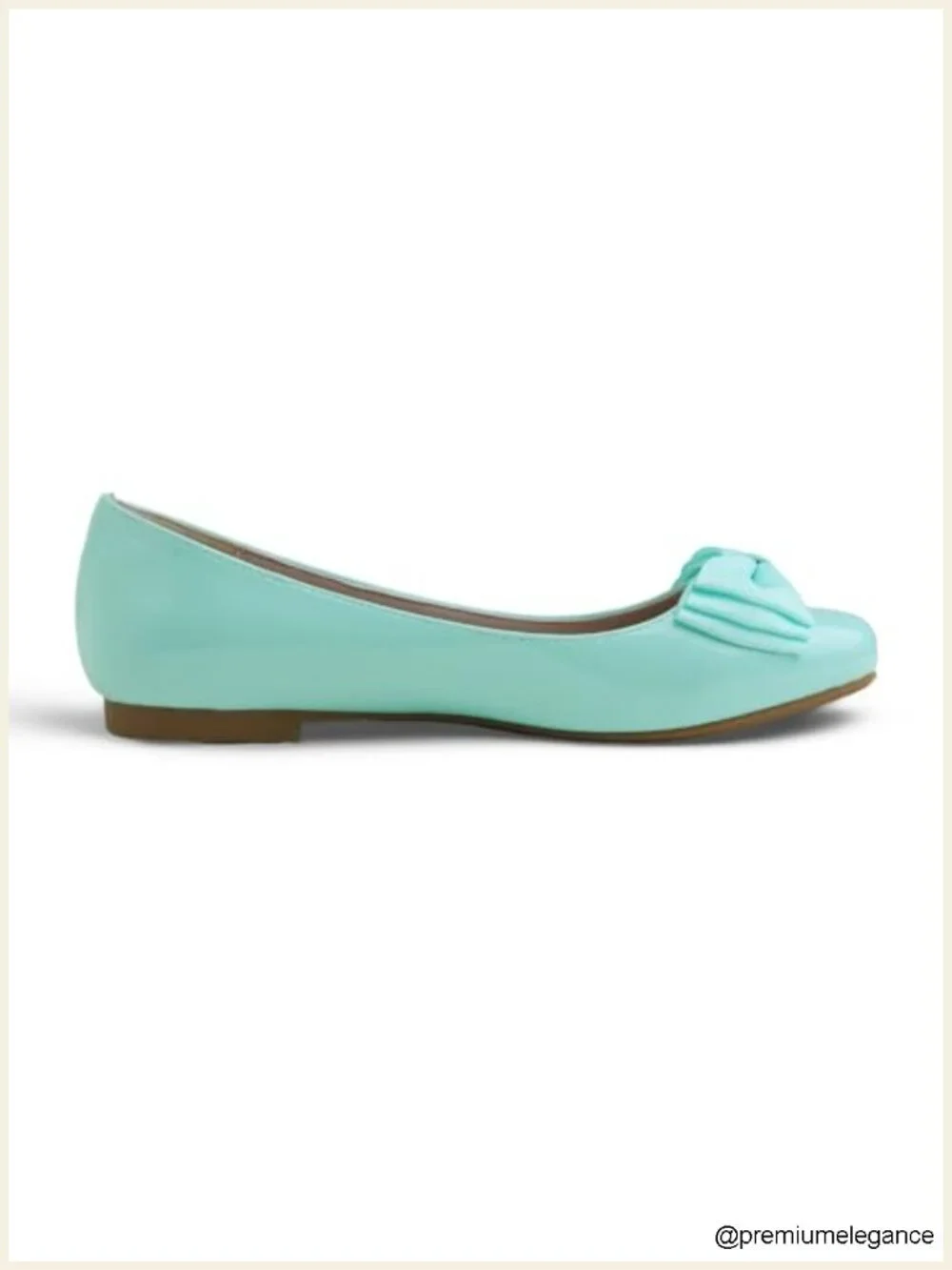Synthetic Bow Trim Ballet Flats Round Toe Slip On Narrow Fit